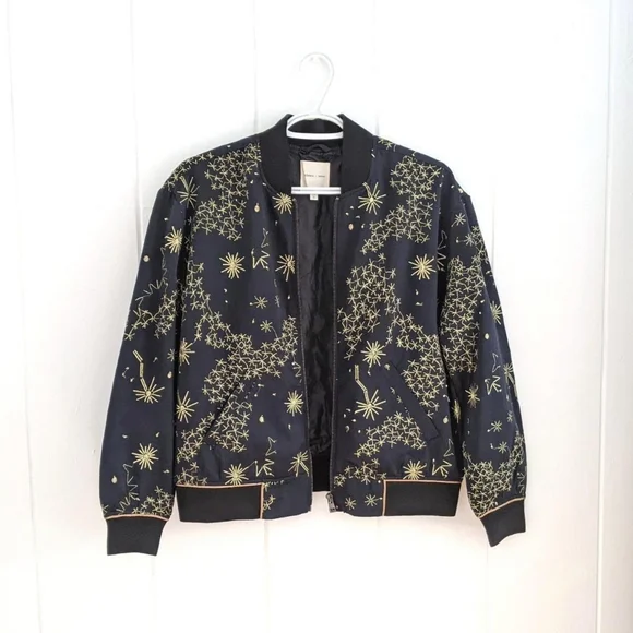 Silence + noise urban outfitters bomber jacket celestial starry constellation - Picture 2 of 6